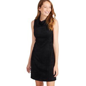 J McLaughlin Sleeveless Camino Cowl Neck Faux Suede Black Dress Size Small